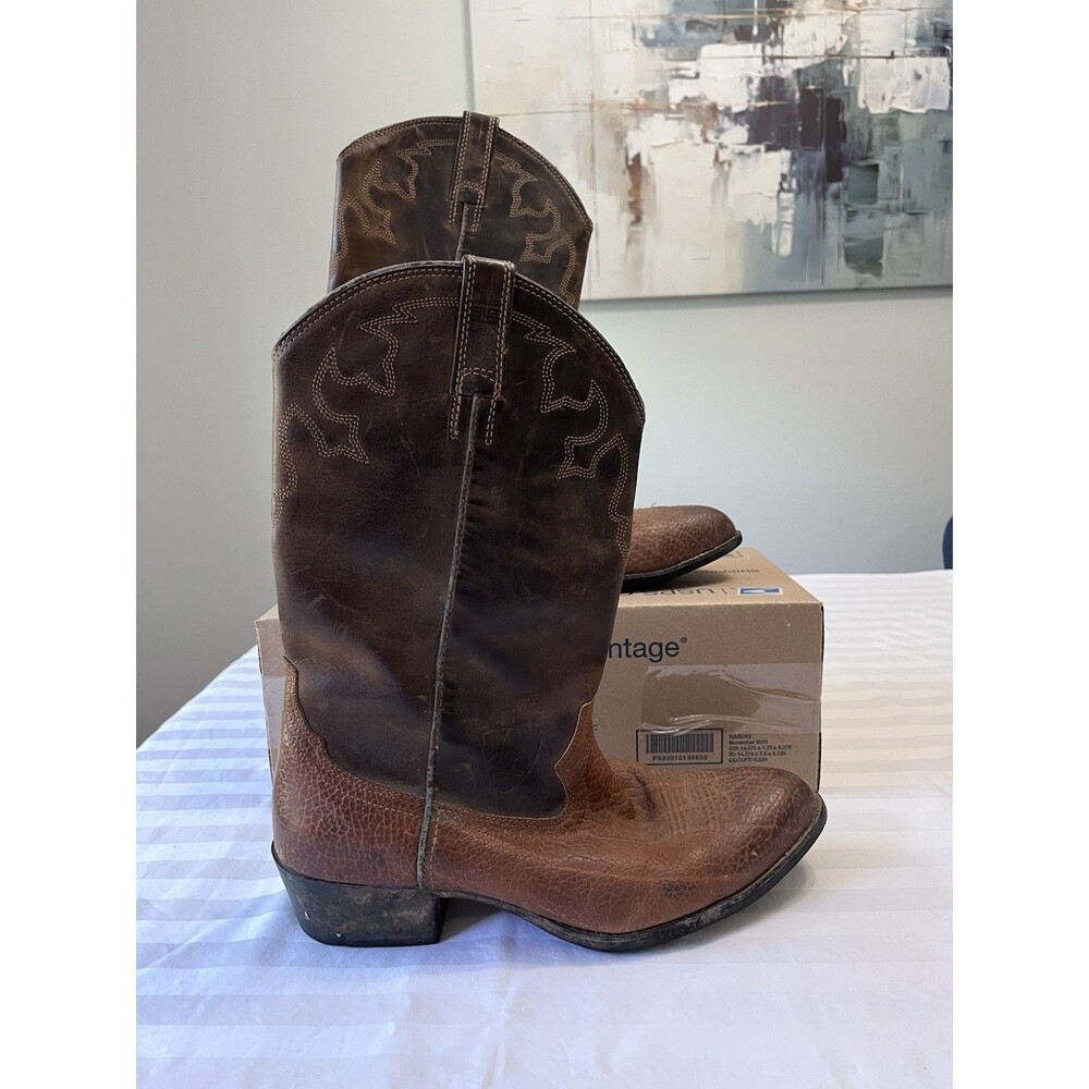 Ariat 34288 Men 11 Western Cowboy Boots Oiled Golden Bull Brown Leather EUR 44